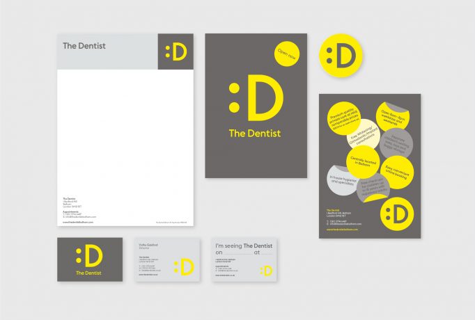 layout design of business cards, letterheads and postcards