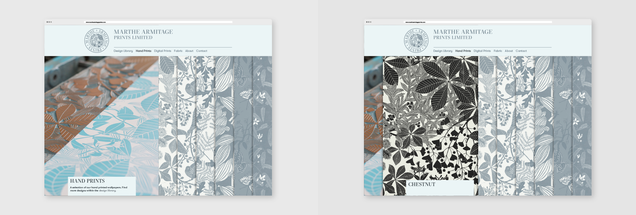 design for the hand prints website
