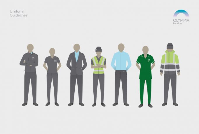uniform guidelines in a illustration with several people