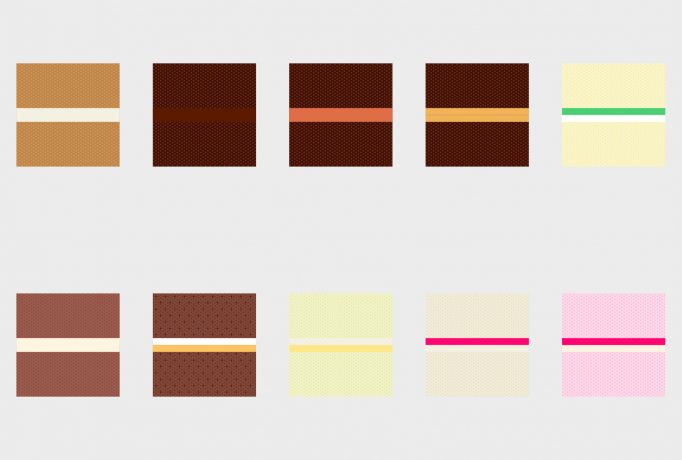 illustration of different cake flavours