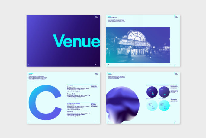 colour brand guidelines in turquoise and blue shades