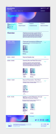 website design of the agenda
