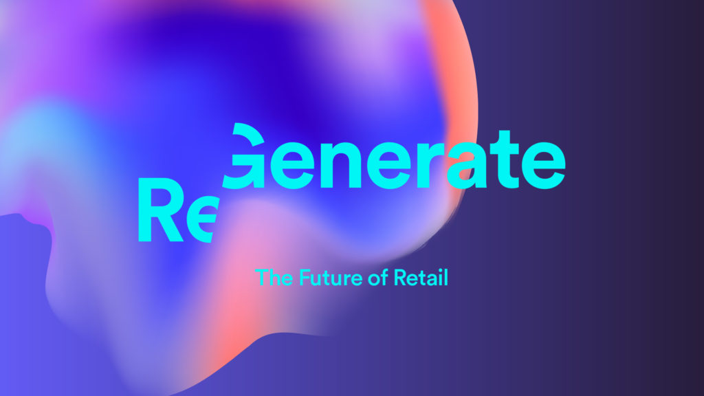 brand identity for ‘Regenerate’, big bubble in different colours in blue, violet and orange shades on a dark blue background
